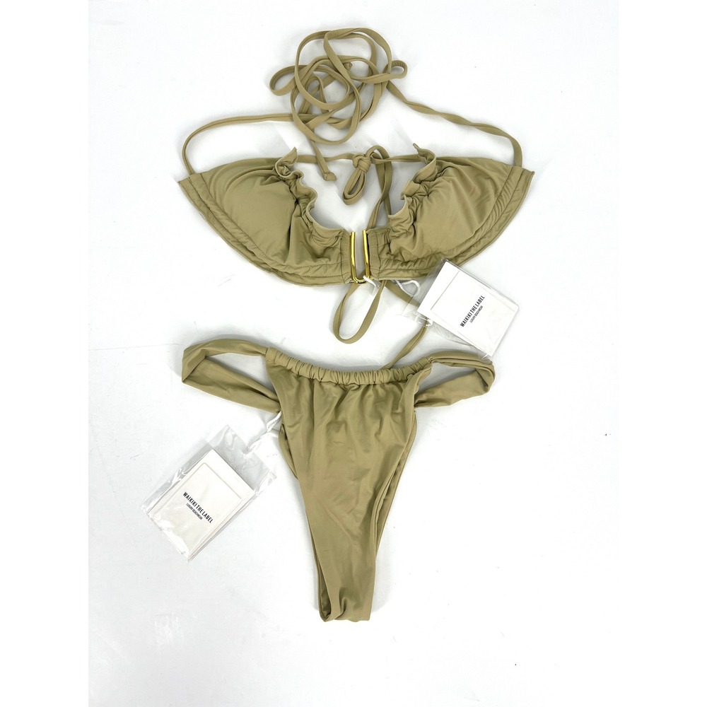 Waikiki The Label Laura Top Lanven Bottom Bikini Set Fern Green Small NWT